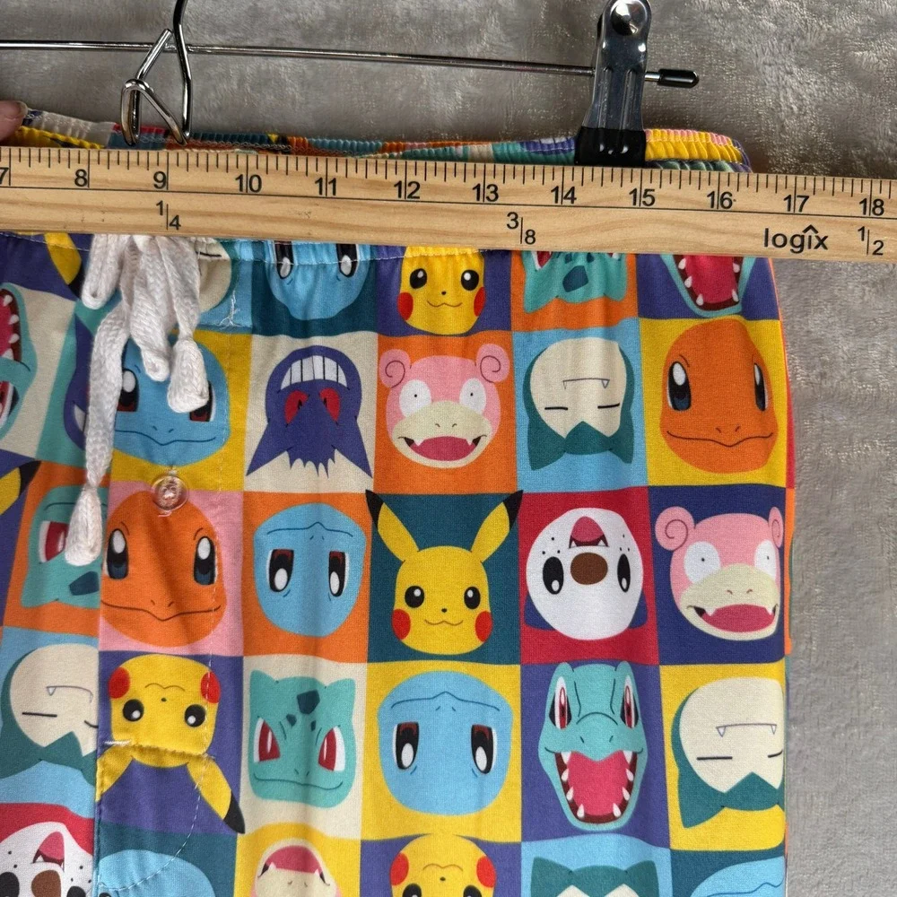 Pokemon Mens Large Sleep Pants Pikachu Gengar Snorlax Grid Print Lounge Pajamas